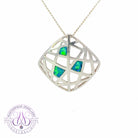 Sterling Silver wire Mosiac Opal pendant