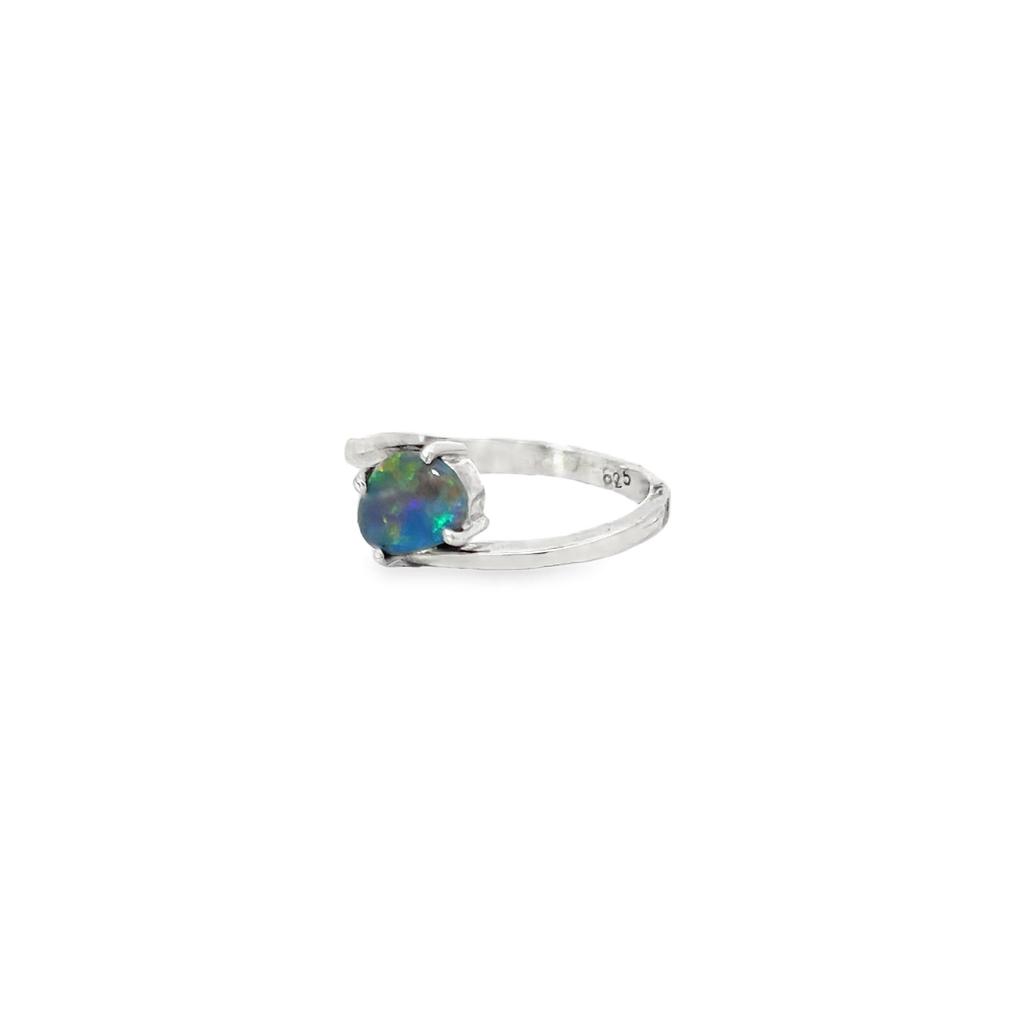 Sterling Silver Black Opal ring