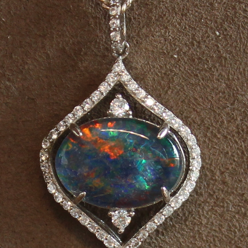 Sterling Sliver Opal Triplet Pendant and Earrings Set - Masterpiece Jewellery Opal & Gems Sydney Australia | Online Shop