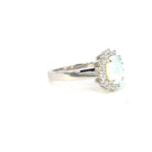 Sterling Silver White Opal cluster ring 8x6mm - Masterpiece Jewellery Opal & Gems Sydney Australia | Online Shop