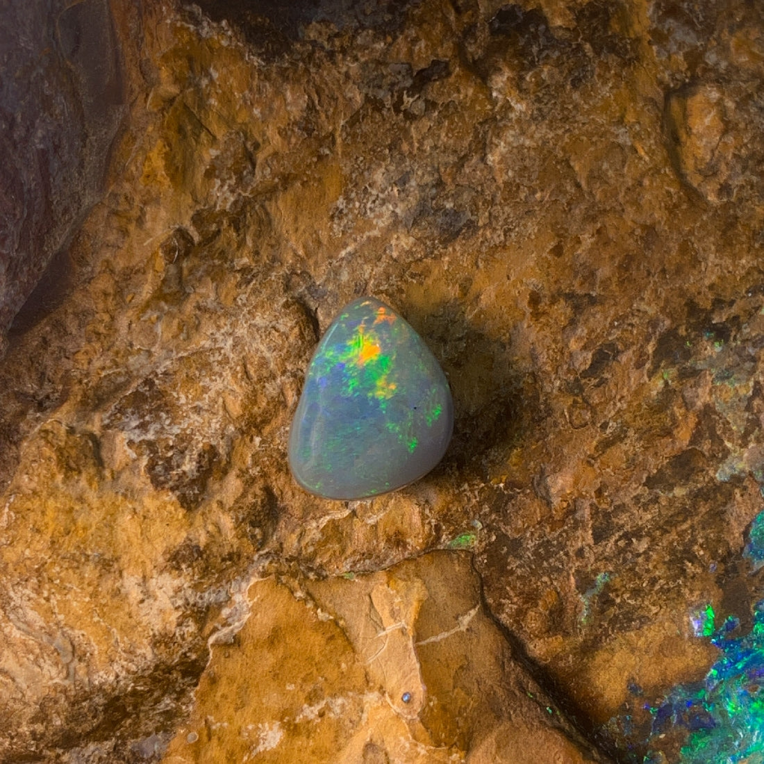 Black Opal triangular shape Opal 1.53ct - Masterpiece Jewellery Opal & Gems Sydney Australia | Online Shop
