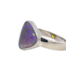 Sterling Silver triangle Black Opal 2.39ct bezel set - Masterpiece Jewellery Opal & Gems Sydney Australia | Online Shop
