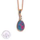 Rose Gold plated Silver Fire Opal doublet pendant