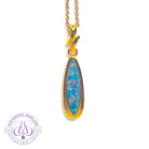 Gold plated Sterling Silver Opal doublet Marquise shape pendant