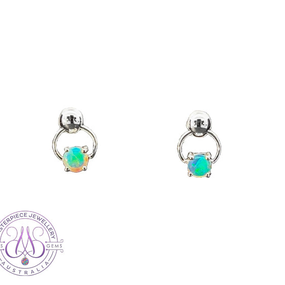 14kt White Gold Crystal Opal studs 0.15ct