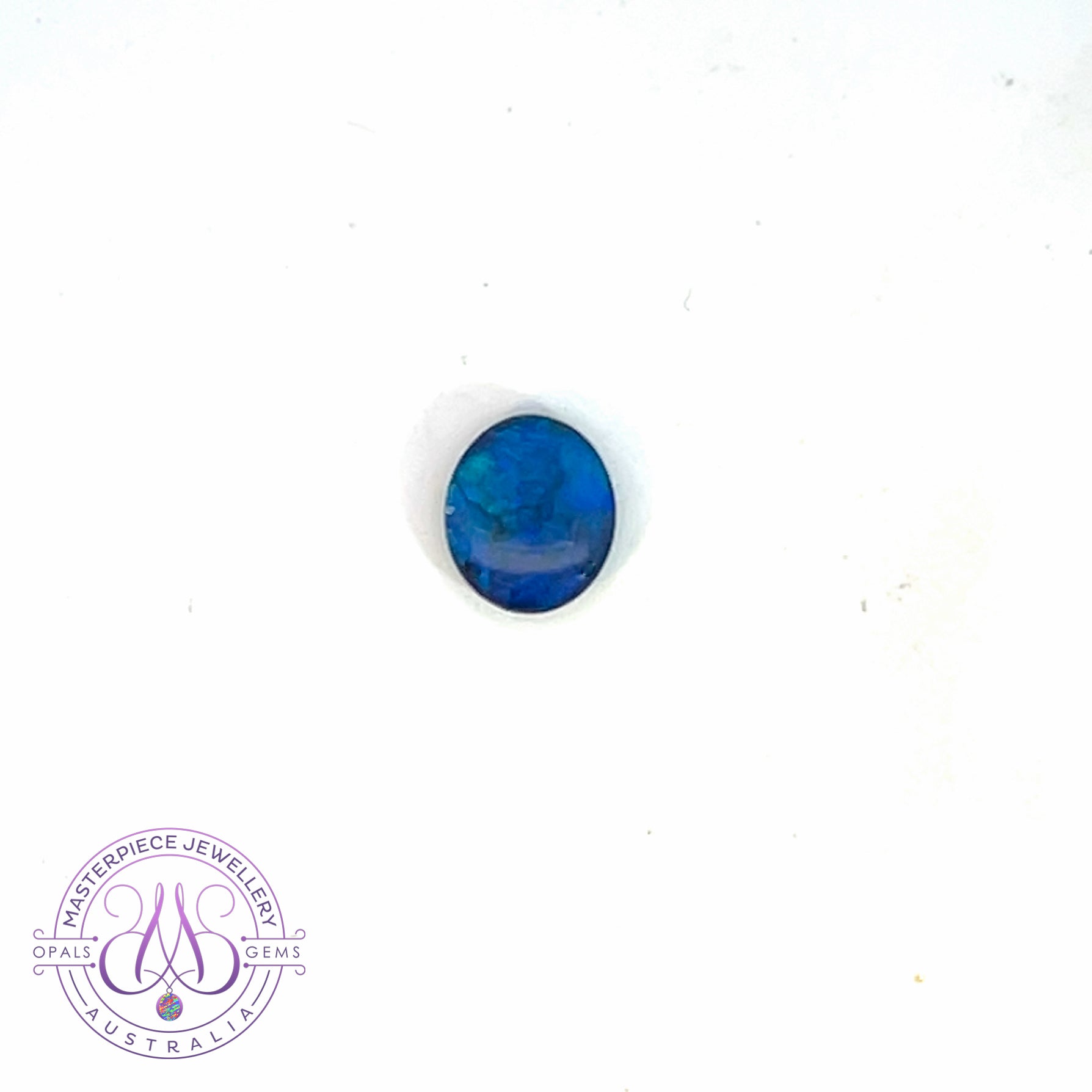 Off round Black Opal Blue green 1.15ct