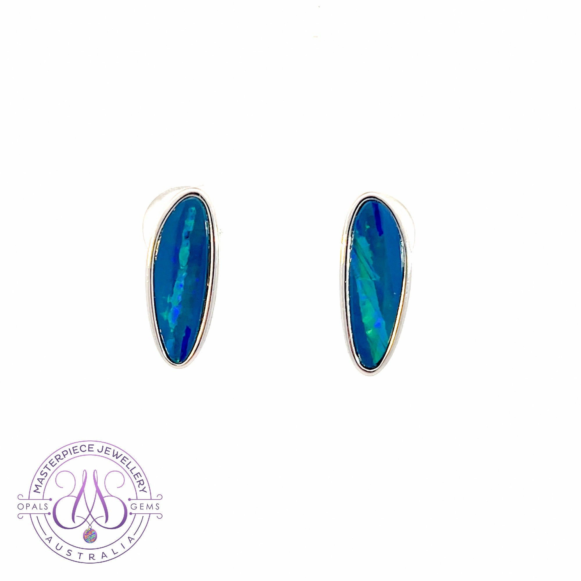 Sterling Silver Freeform Opal doublet earrings