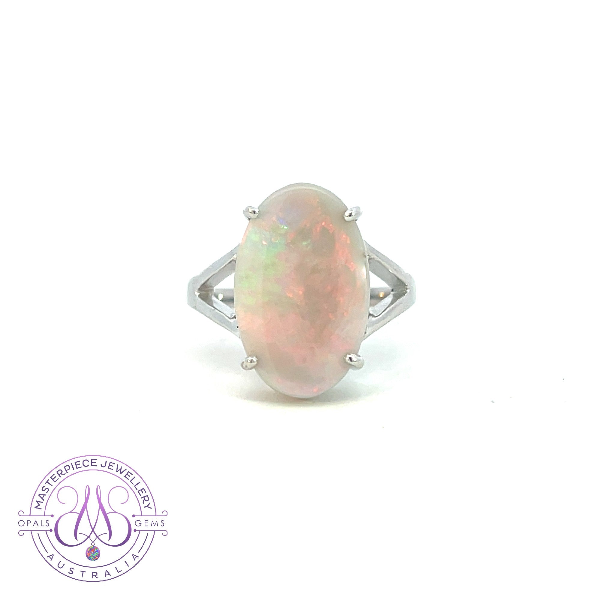 Sterling Silver Dark Opal 6.35ct claw set split shank