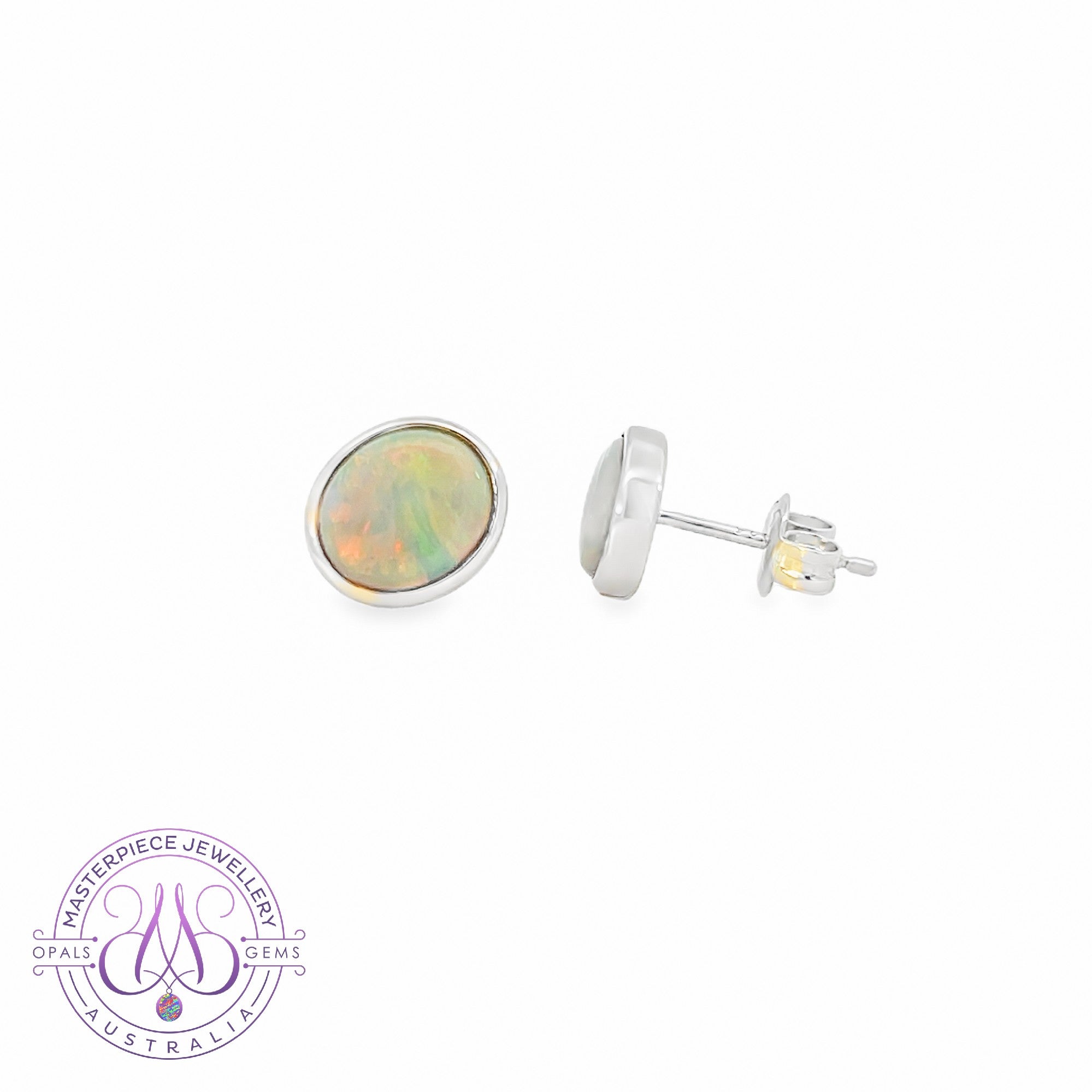 Silver Black Opal 1.87ct Oval studs