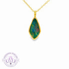 Gold Plated Sterling Silver kite shaped Opal doublet pendant
