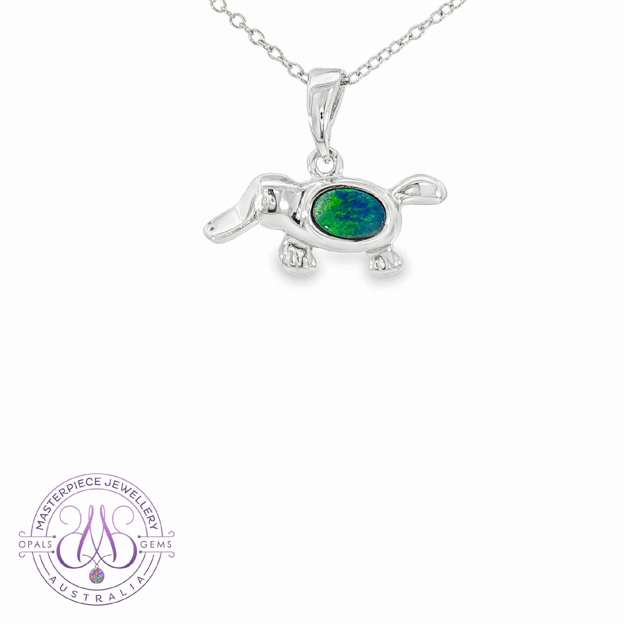 Sterling Silver Platypus pendant Opal doublet
