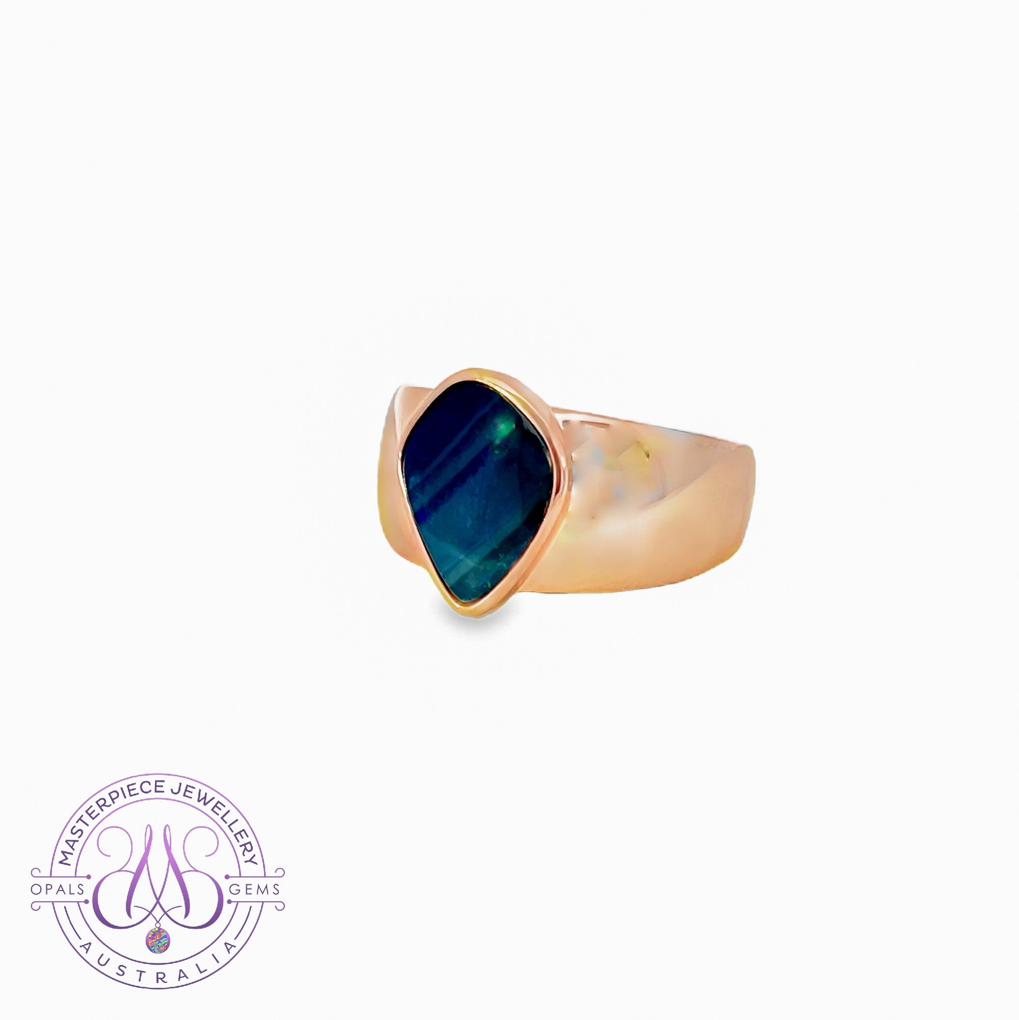 Rose Gold plated Sterling Silver Boulder Opal 4.6ct ring
