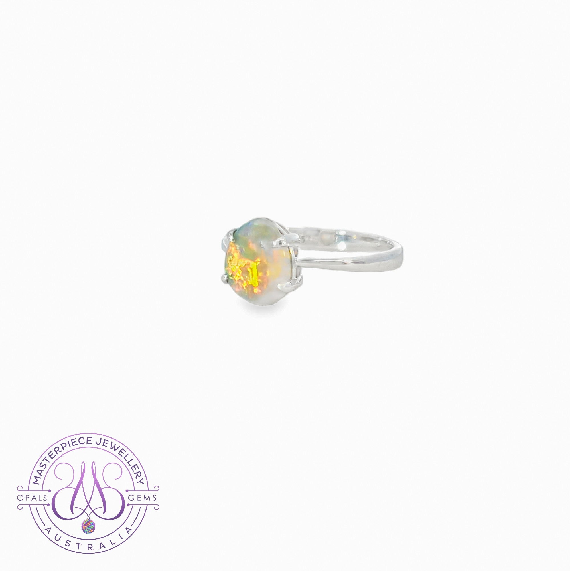 14kt White Gold Black Opal 1ct ring