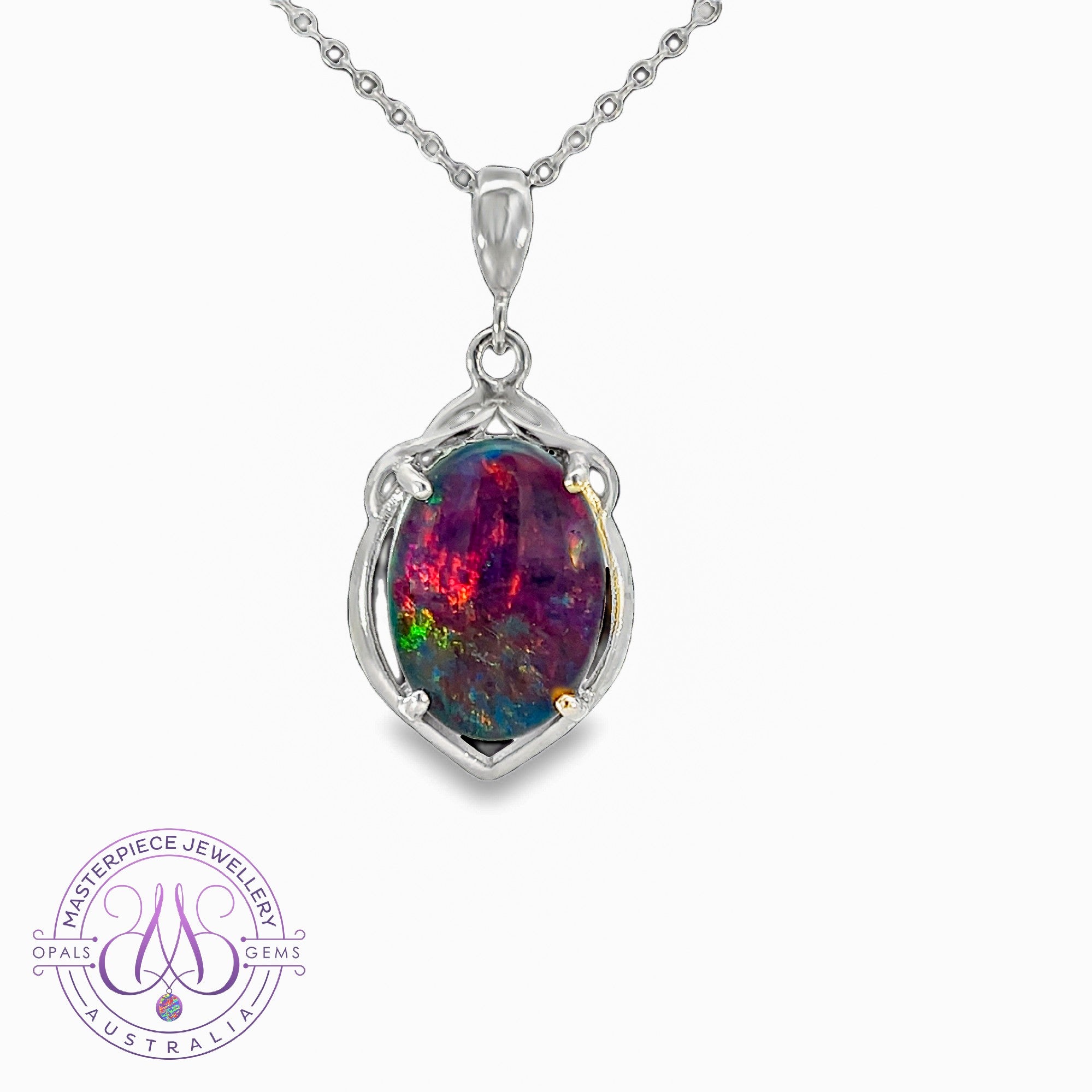 Sterling Silver Opal triplet 14x10mm Pendant
