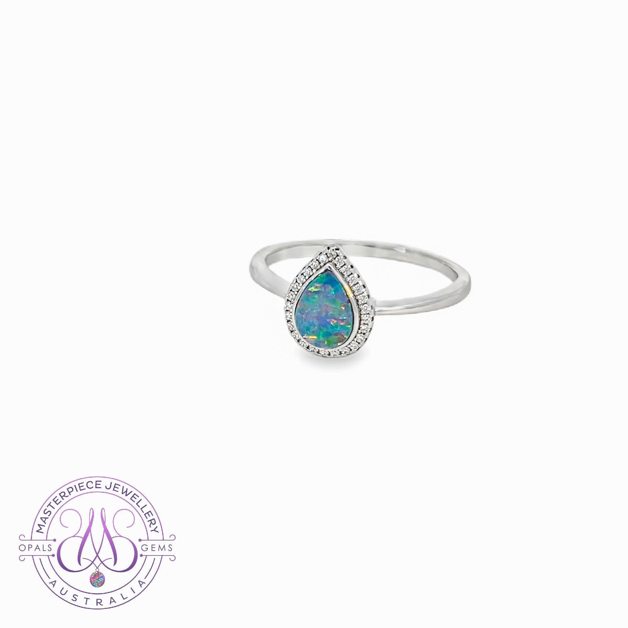 Sterling Silver pearshape 0.57ct cluster ring