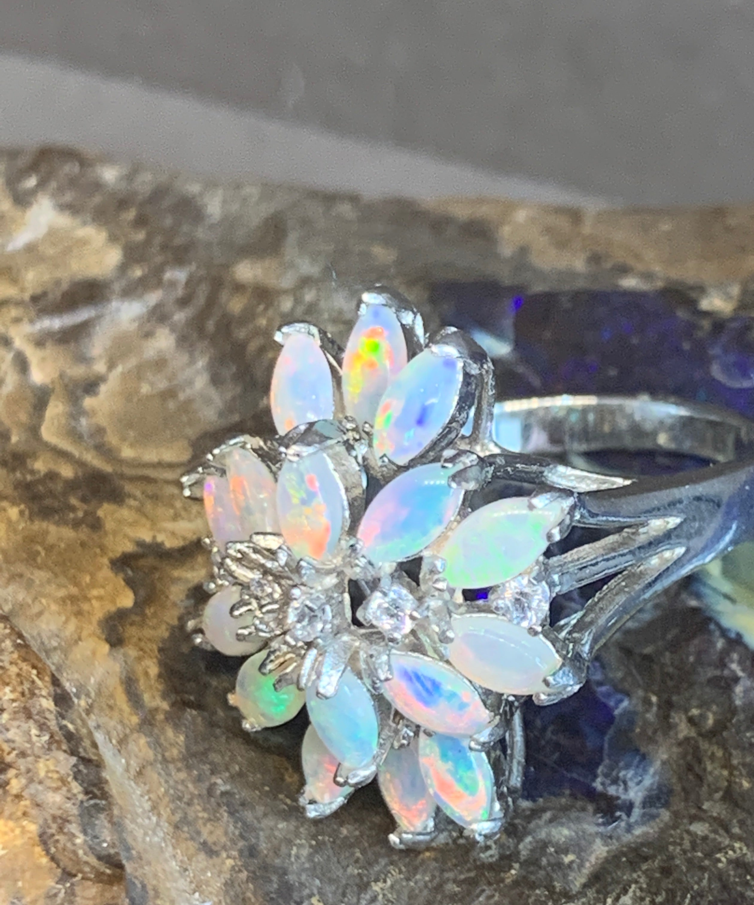 STERLING SILVER OPAL LOTUS RING - Masterpiece Jewellery Opal & Gems Sydney Australia | Online Shop