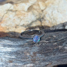Sterling Silver Black Opal 0.4ct Boulder Opal solitaire ring - Masterpiece Jewellery Opal & Gems Sydney Australia | Online Shop