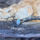 Sterling Silver Black Opal 0.84ct Oval solitaire ring - Masterpiece Jewellery Opal & Gems Sydney Australia | Online Shop