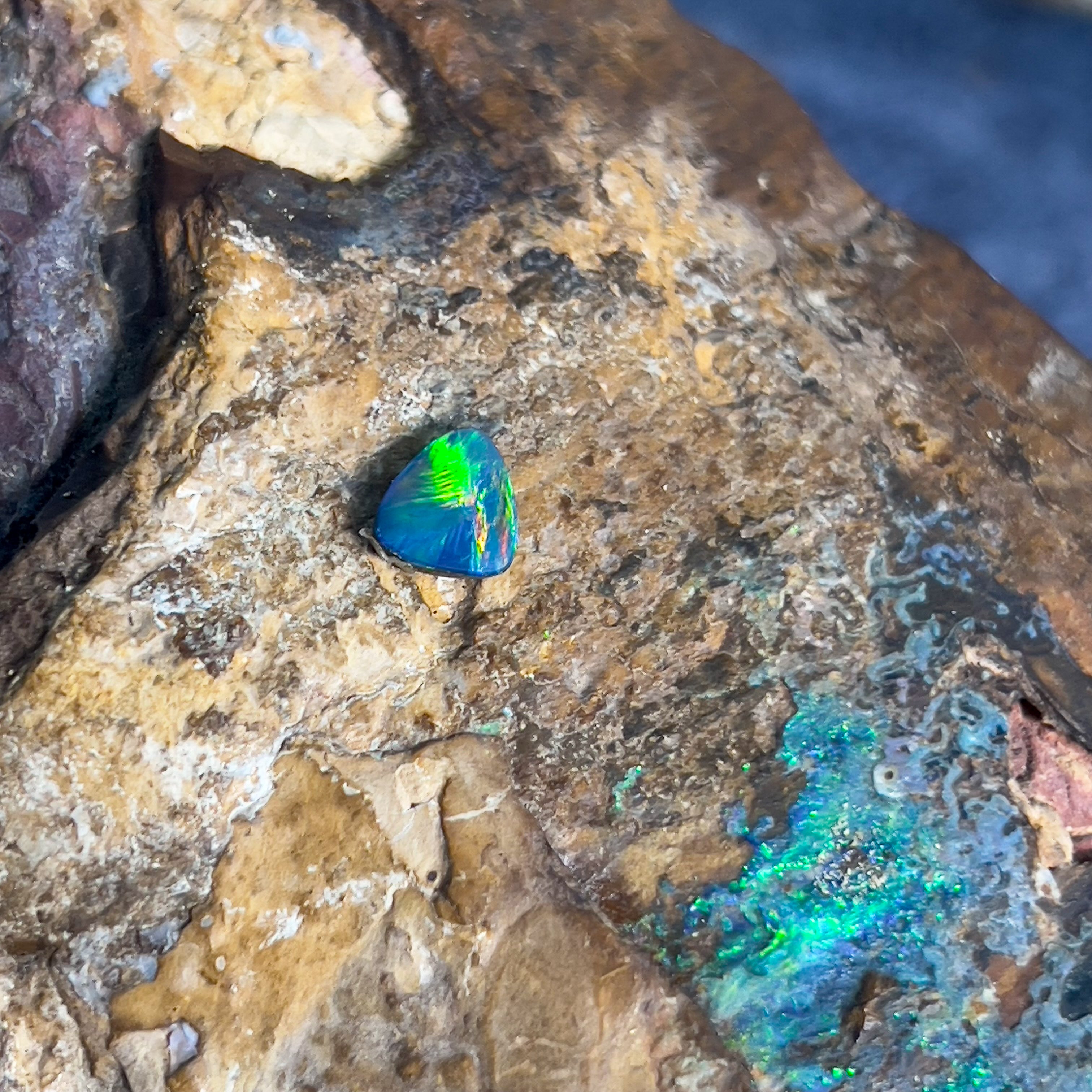 One triangular shape opal doublet 0.9ct - Masterpiece Jewellery Opal & Gems Sydney Australia | Online Shop