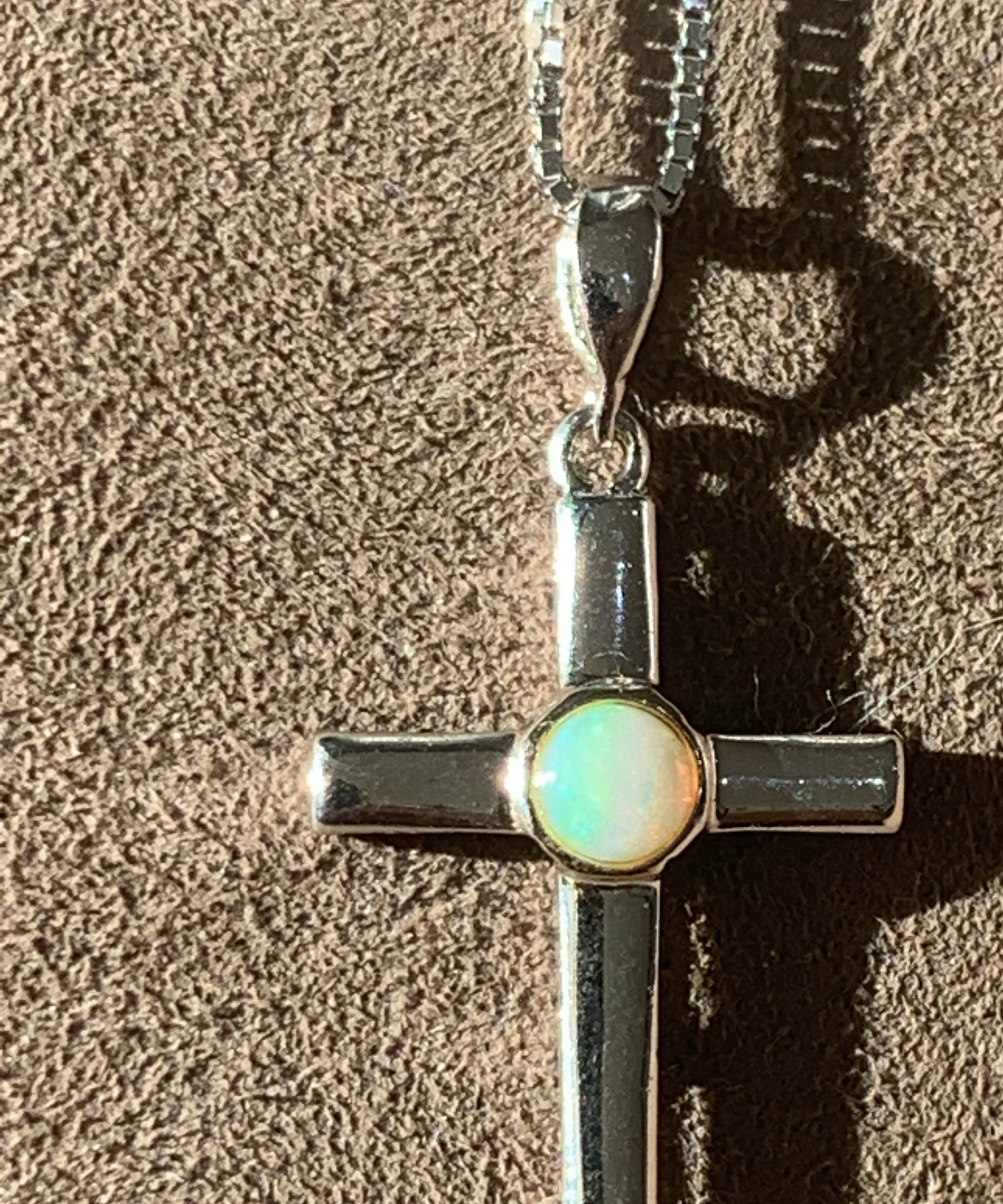 Sterling Silver Opal cross pendant - Masterpiece Jewellery Opal & Gems Sydney Australia | Online Shop