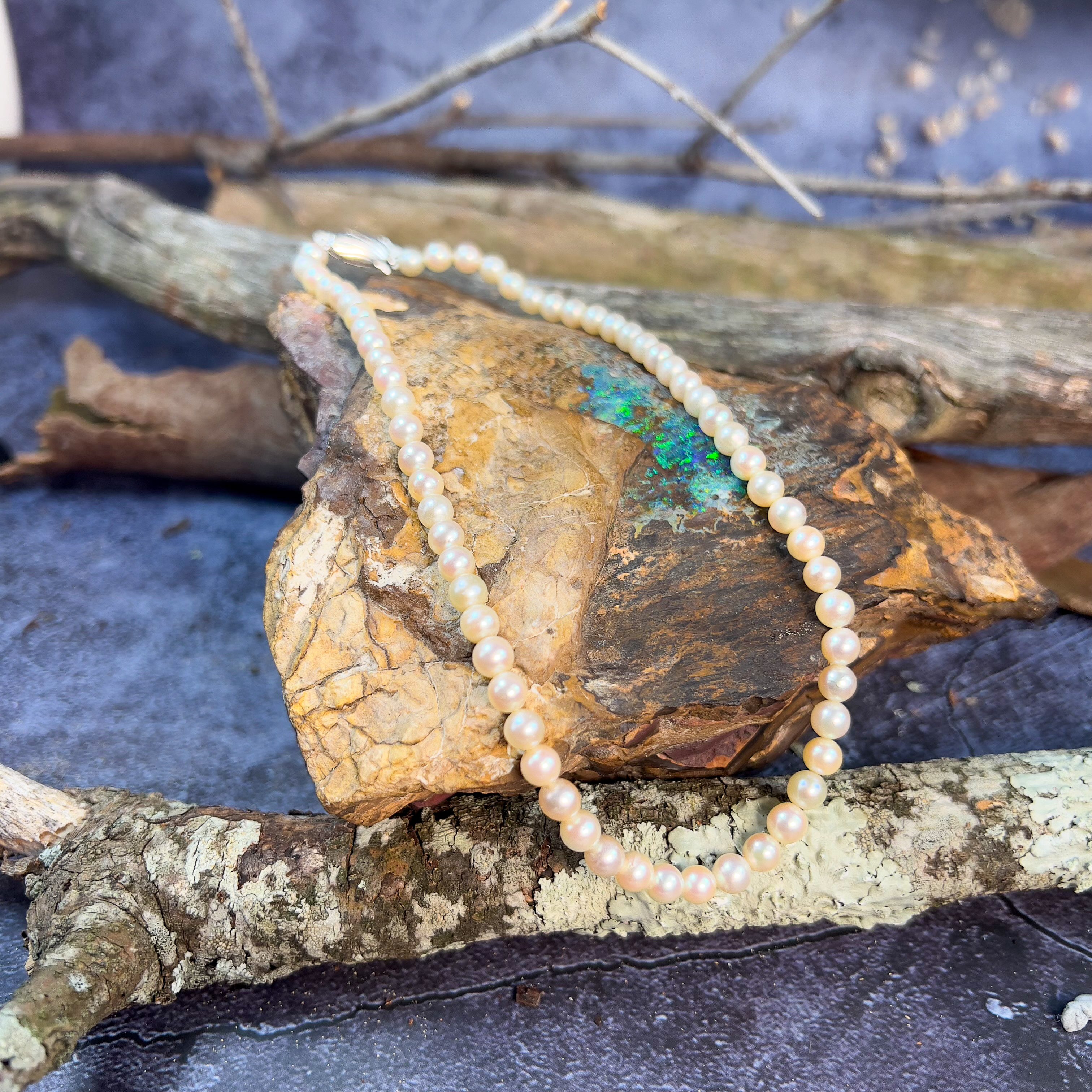 9kt White Gold 5mm Natural cultured Akoya Pearls 35cm - Masterpiece Jewellery Opal & Gems Sydney Australia | Online Shop