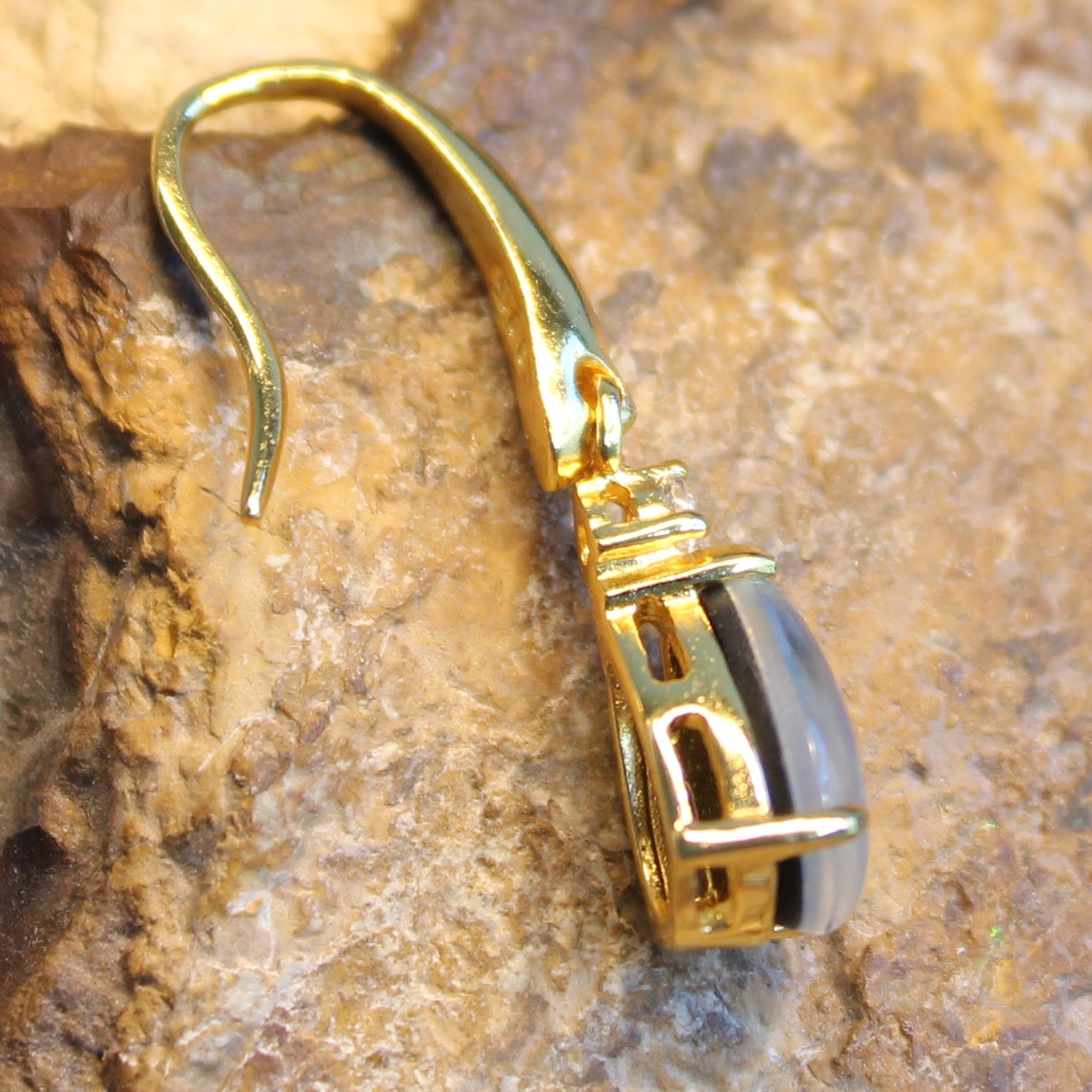 Silver Gold Plated Opal triplet earrings - Masterpiece Jewellery Opal & Gems Sydney Australia | Online Shop