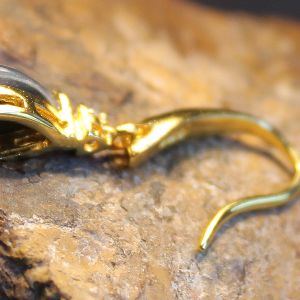 Silver Gold Plated Opal triplet earrings - Masterpiece Jewellery Opal & Gems Sydney Australia | Online Shop