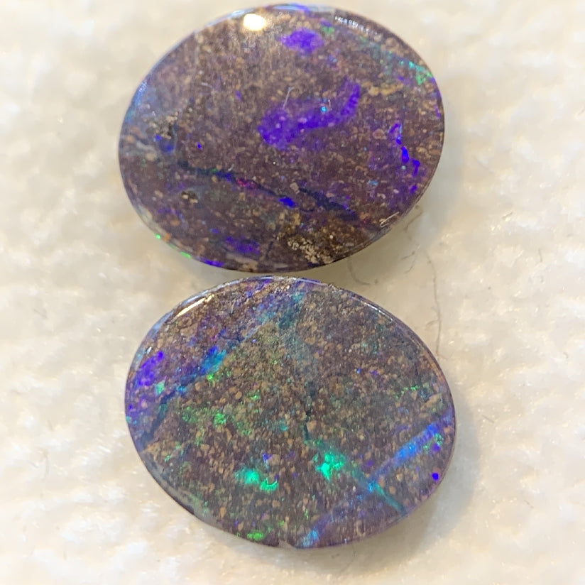 Pair of 10x8mm Boulder Opals - Masterpiece Jewellery Opal & Gems Sydney Australia | Online Shop