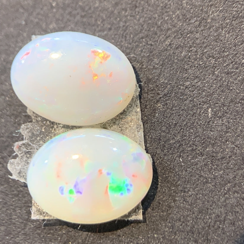 Pair of Red White Opals1.4ct - Masterpiece Jewellery Opal & Gems Sydney Australia | Online Shop