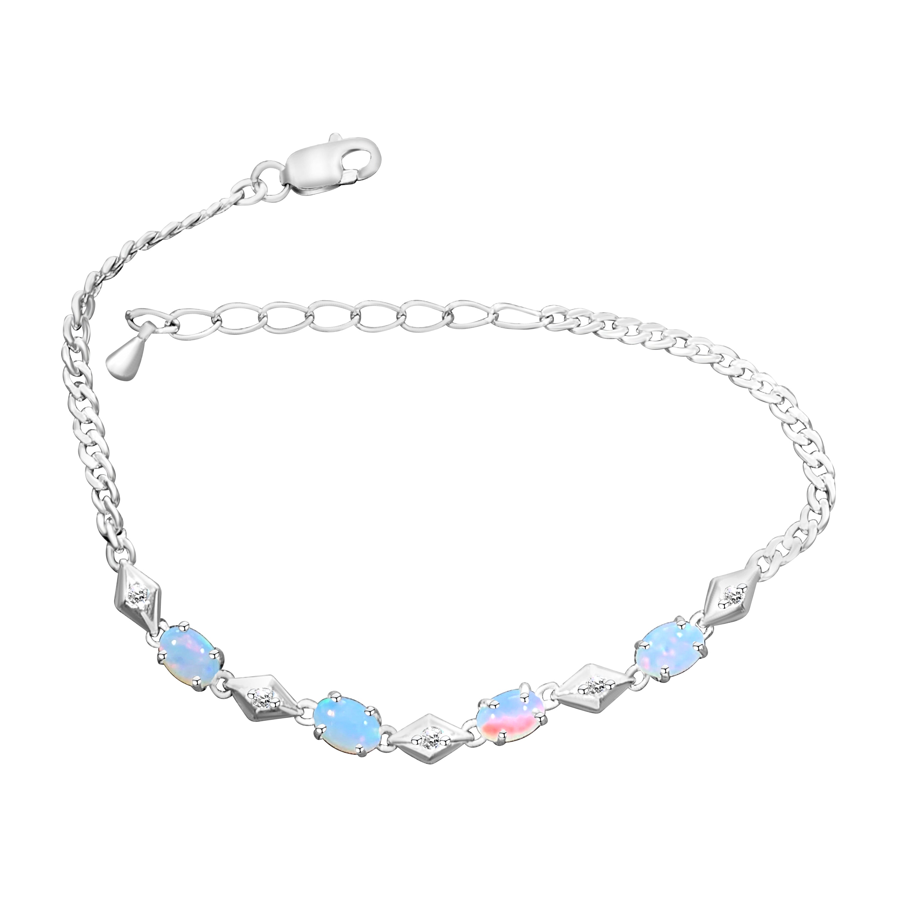 Sterling Silver 6x4mm spaced cz bracelet - Masterpiece Jewellery Opal & Gems Sydney Australia | Online Shop
