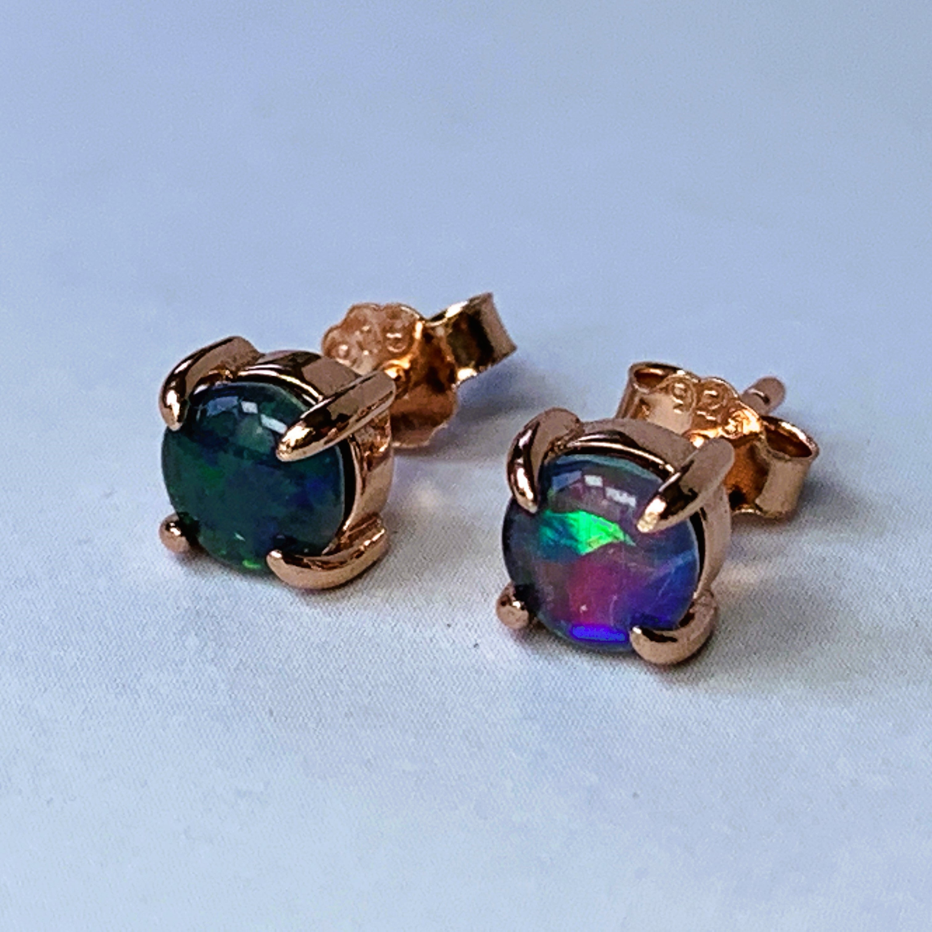 Rose Gold plated Silver 5mm claw studs - Masterpiece Jewellery Opal & Gems Sydney Australia | Online Shop