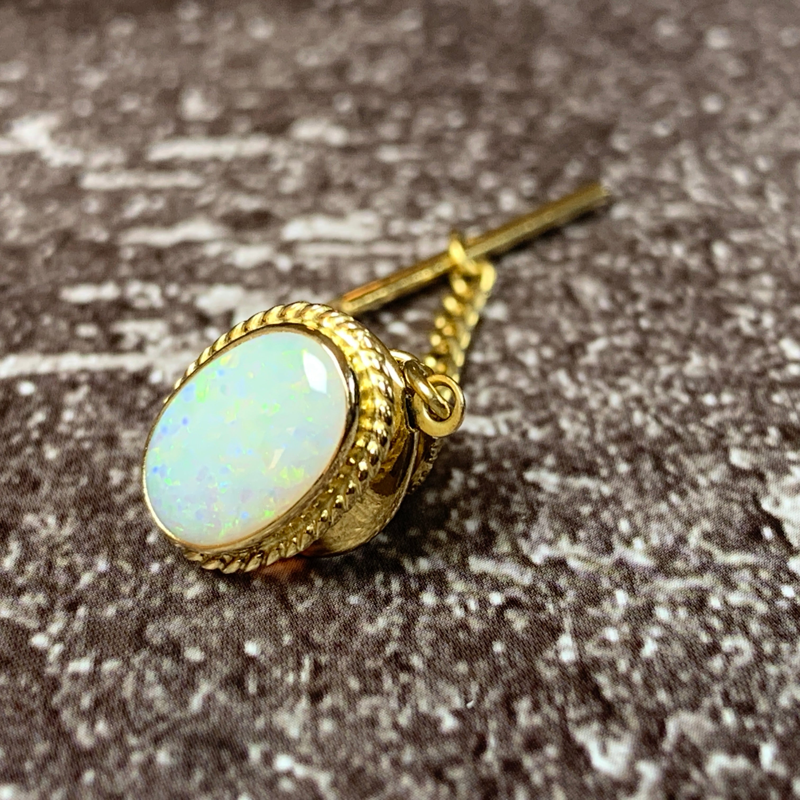 18kt Yellow Gold White Opal Tie pin 2.2ct - Masterpiece Jewellery Opal & Gems Sydney Australia | Online Shop