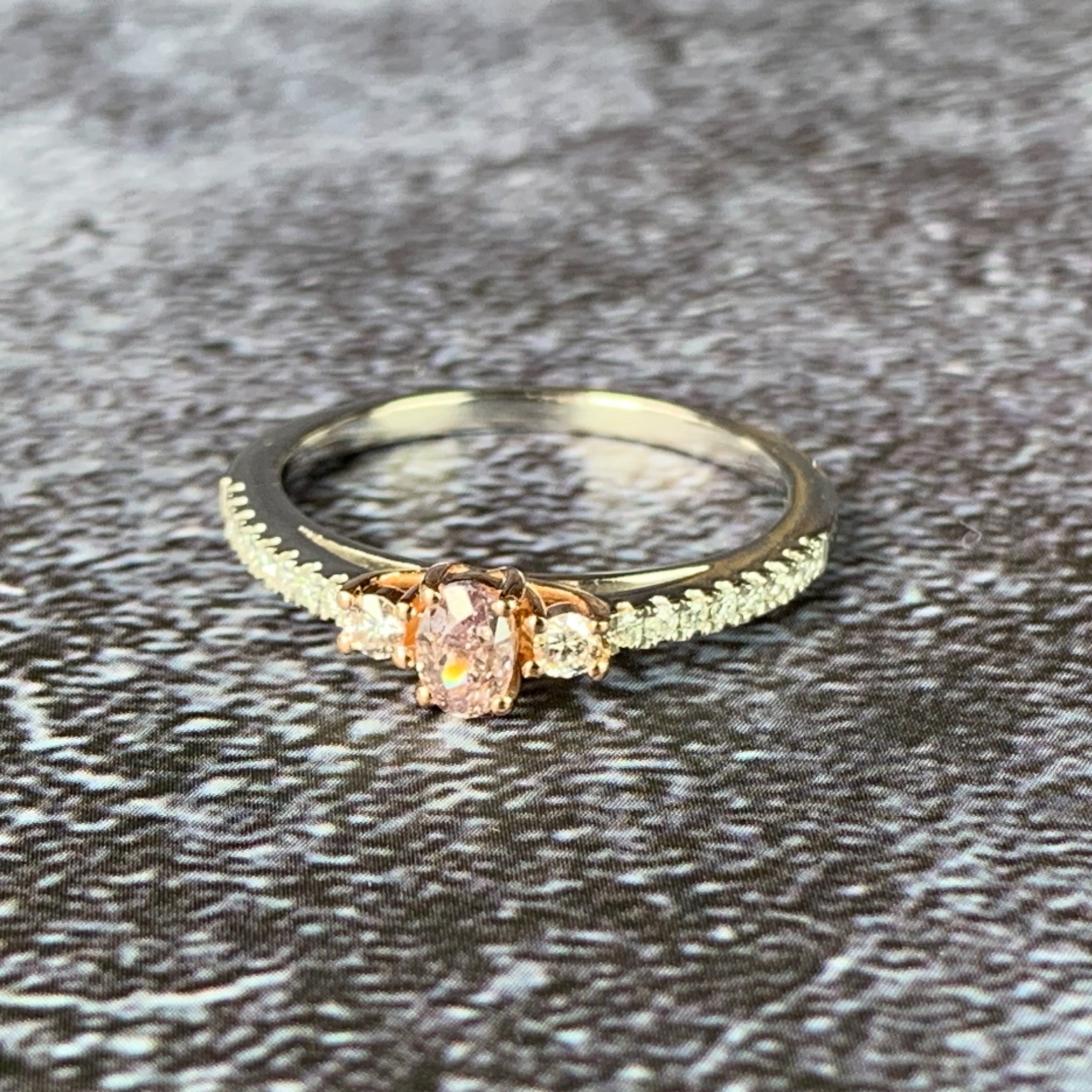Platinum and 18kt Rose Gold Pink diamond ring with 0.31ct pink and 0.12ct White diamonds - Masterpiece Jewellery Opal & Gems Sydney Australia | Online Shop