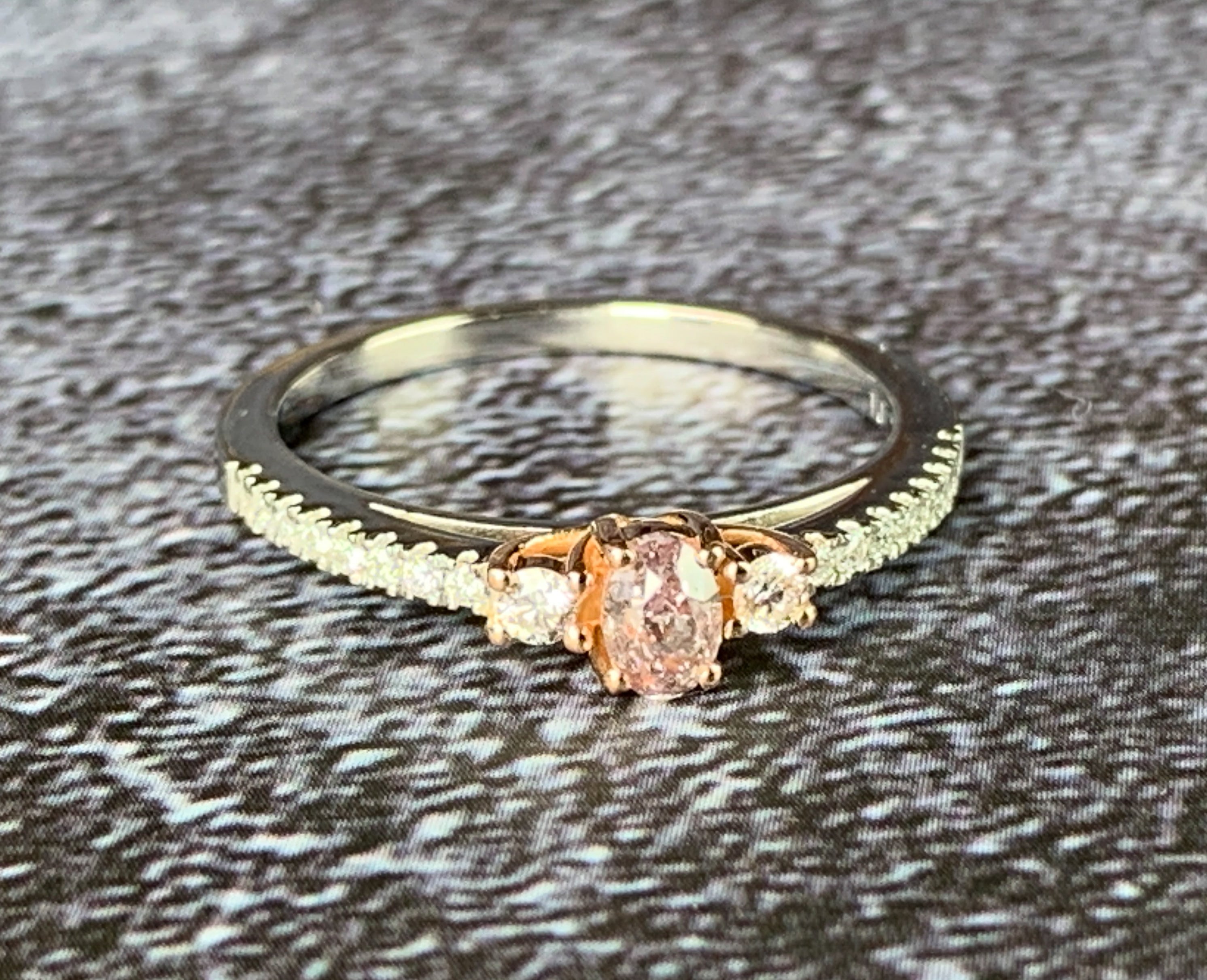 Platinum and 18kt Rose Gold Pink diamond ring with 0.31ct pink and 0.12ct White diamonds - Masterpiece Jewellery Opal & Gems Sydney Australia | Online Shop