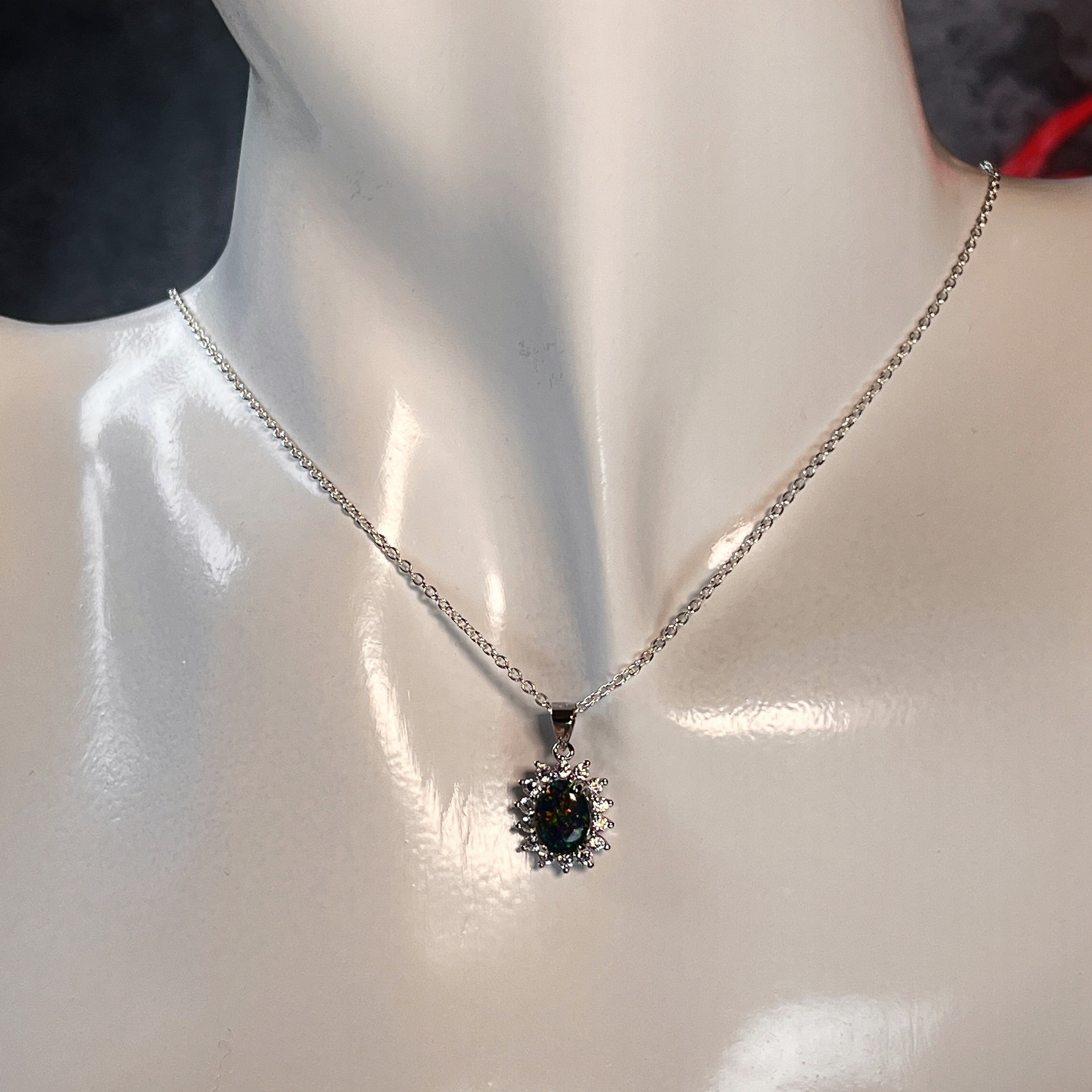 Sterling Silver Opal triplet cluster pendant - Masterpiece Jewellery Opal & Gems Sydney Australia | Online Shop