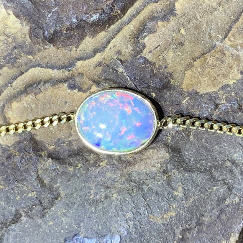 18kt Yellow Gold Opal fine bracelet - Masterpiece Jewellery Opal & Gems Sydney Australia | Online Shop