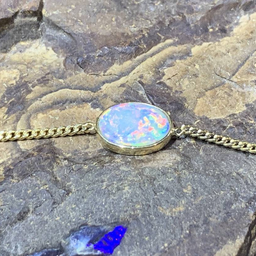 18kt Yellow Gold Opal fine bracelet - Masterpiece Jewellery Opal & Gems Sydney Australia | Online Shop
