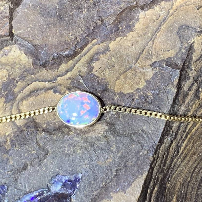 18kt Yellow Gold Opal fine bracelet - Masterpiece Jewellery Opal & Gems Sydney Australia | Online Shop