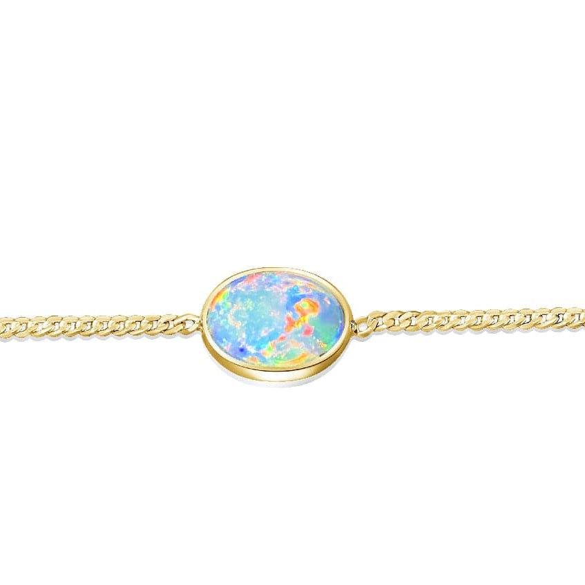 18kt Yellow Gold Opal fine bracelet - Masterpiece Jewellery Opal & Gems Sydney Australia | Online Shop