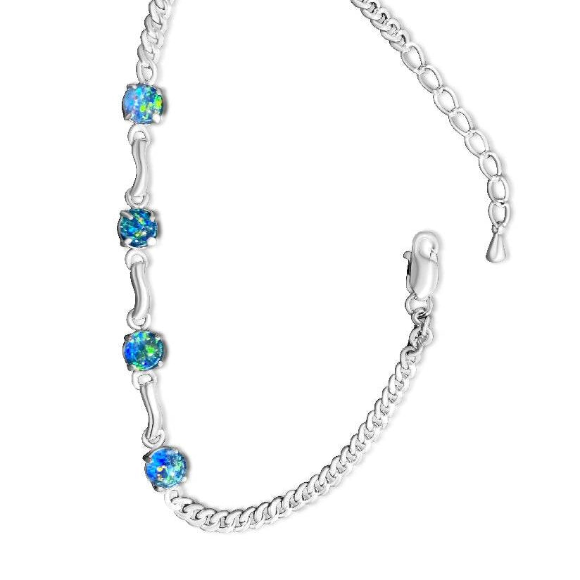 Sterling Silver bracelet with Opal triplet - Masterpiece Jewellery Opal & Gems Sydney Australia | Online Shop