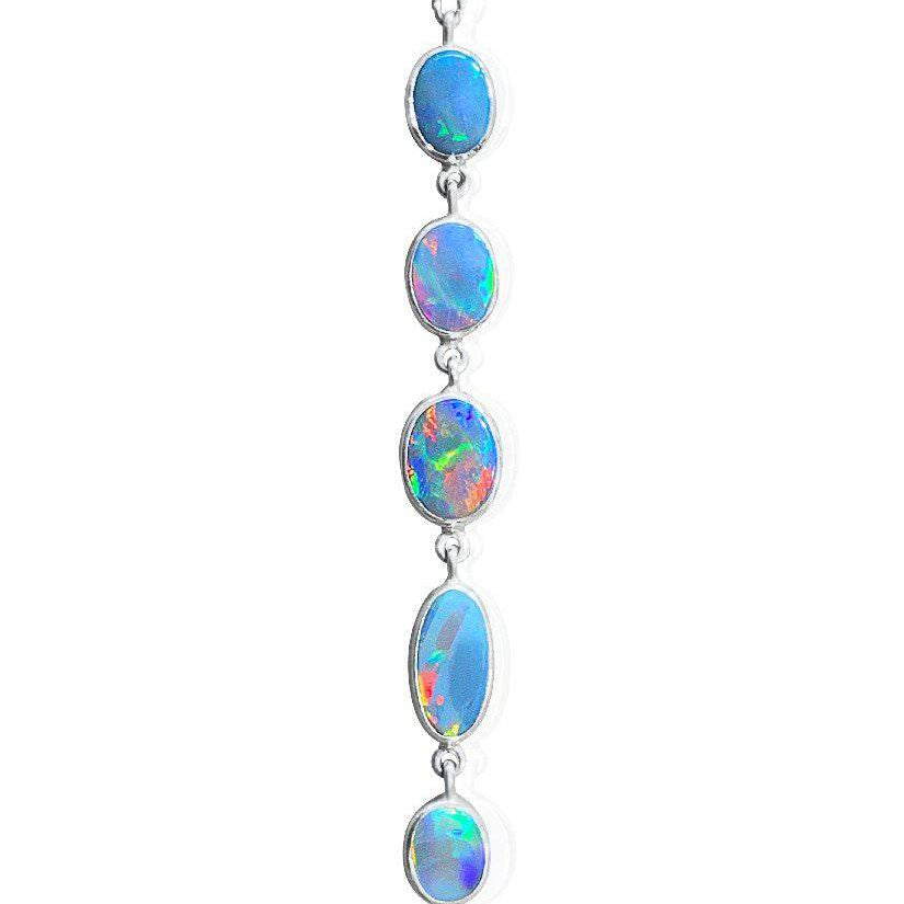 Sterling Silver Black Opal bracelet - Masterpiece Jewellery Opal & Gems Sydney Australia | Online Shop