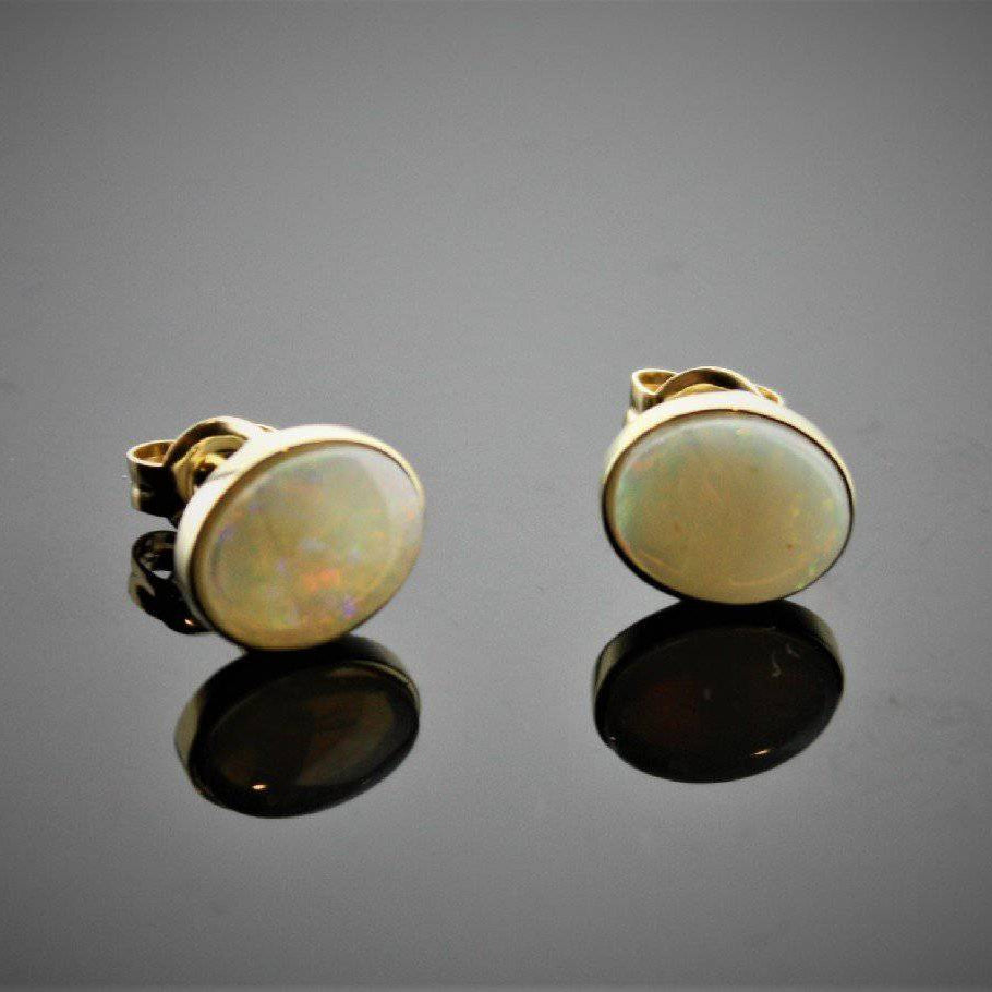 9kt Yellow Gold Opal studs - Masterpiece Jewellery Opal & Gems Sydney Australia | Online Shop
