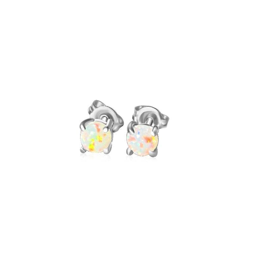 9kt White gold Opal studs - Masterpiece Jewellery Opal & Gems Sydney Australia | Online Shop