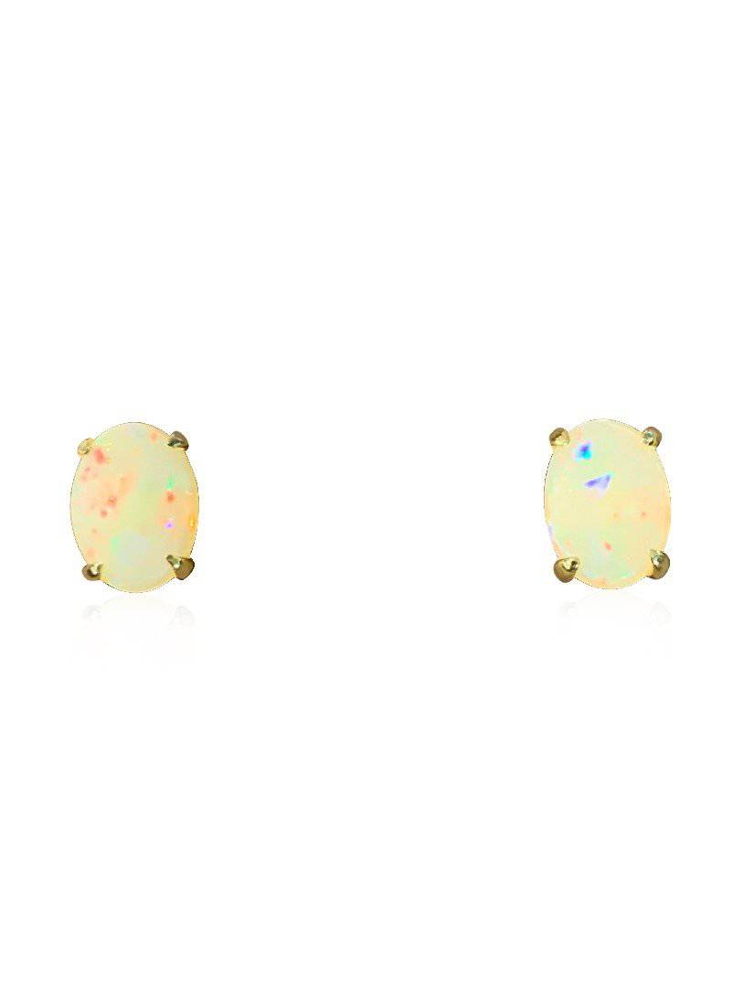 Sterling Silver Gold Plated stud 8x6mm - Masterpiece Jewellery Opal & Gems Sydney Australia | Online Shop