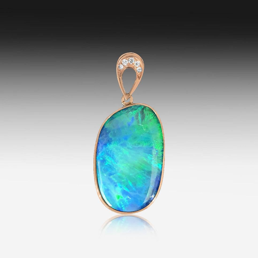 18kt Rose Gold Opal pendant - Masterpiece Jewellery Opal & Gems Sydney Australia | Online Shop