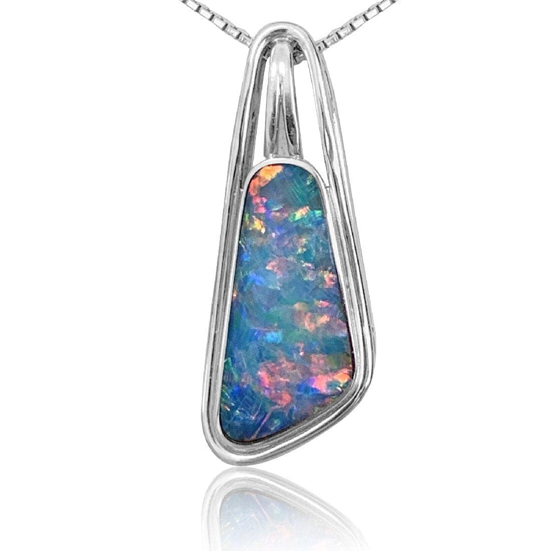 18kt White Gold Opal pendant - Masterpiece Jewellery Opal & Gems Sydney Australia | Online Shop