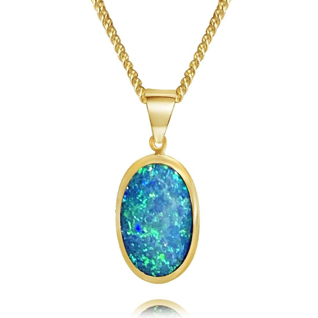 9kt Yellow Gold Opal pendant - Masterpiece Jewellery Opal & Gems Sydney Australia | Online Shop