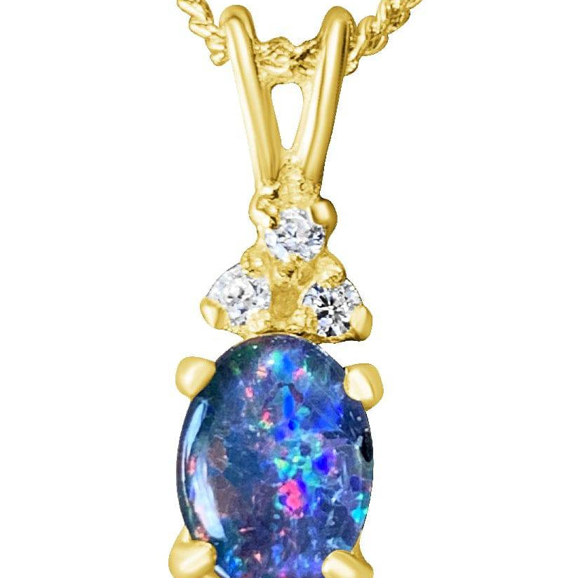Gold plated Sterling Silver Opal triplet pendant - Masterpiece Jewellery Opal & Gems Sydney Australia | Online Shop