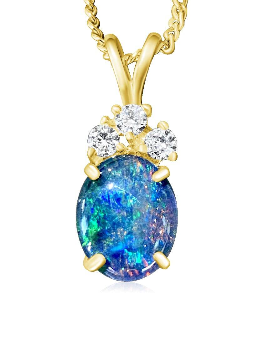 Sterling Silver Gold Plated Opal triplet pendant 2 - Masterpiece Jewellery Opal & Gems Sydney Australia | Online Shop