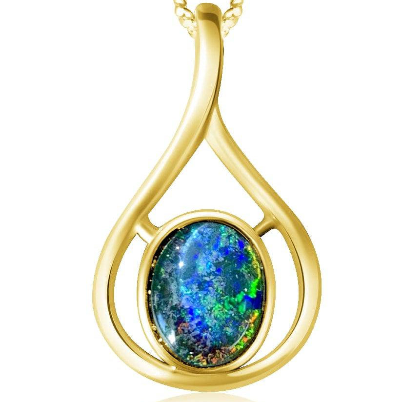 Sterling Silver Gold Plated Opal triplet pendant - Masterpiece Jewellery Opal & Gems Sydney Australia | Online Shop